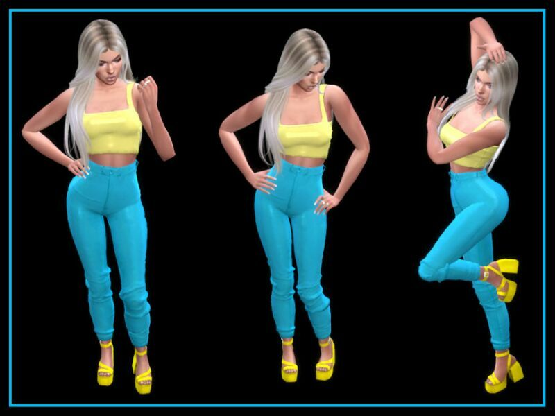 sims 4 cc high waisted glossy trousers by nadiafabulousflow 2