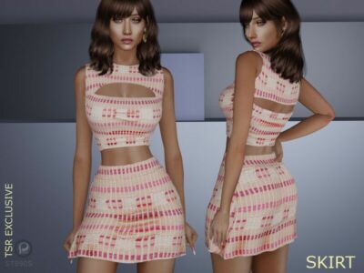 High Waisted Pattern Skirt Sims 4 CC