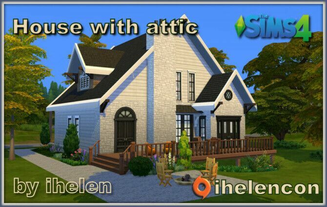 House With Attic By Ihelen Sims 4 CC