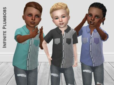 IP Toddler Stripe Block Shirt By Infiniteplumbobs Sims 4 CC