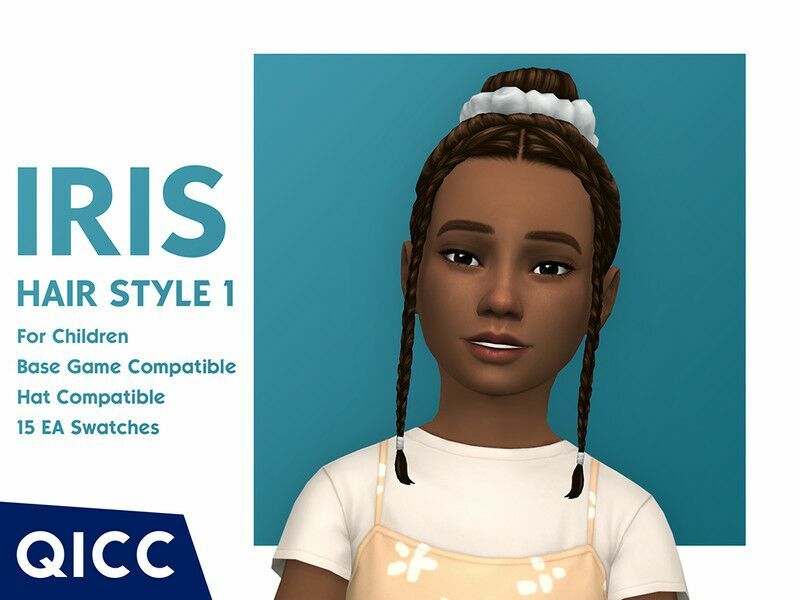 Iris Hair Style 1 By Qicc Sims 4 CC