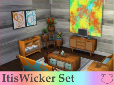 Itiswicker SET – Wicker Furniture By Itiscats Sims 4 CC