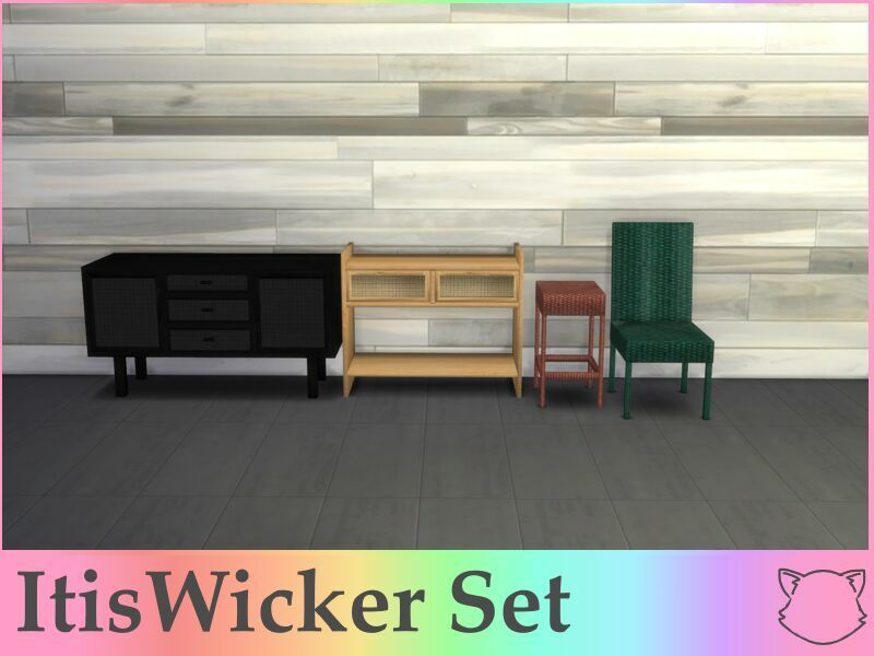 sims 4 cc itiswicker set wicker furniture by itiscats 4