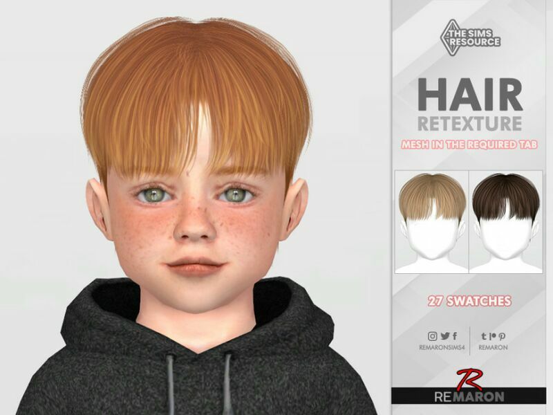 Jeju Toddler Hair Retexture Mesh Needed By Remaron Sims 4 CC