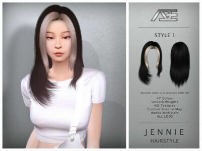 Jennie Style 1 (Hairstyle) Sims 4 CC