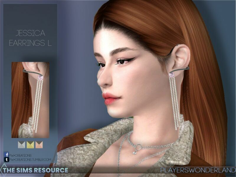 Jessica Earrings L By Playerswonderland Sims 4 CC