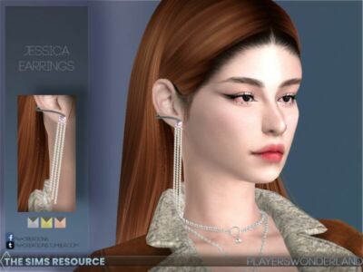 Jessica Earrings R By Playerswonderland Sims 4 CC