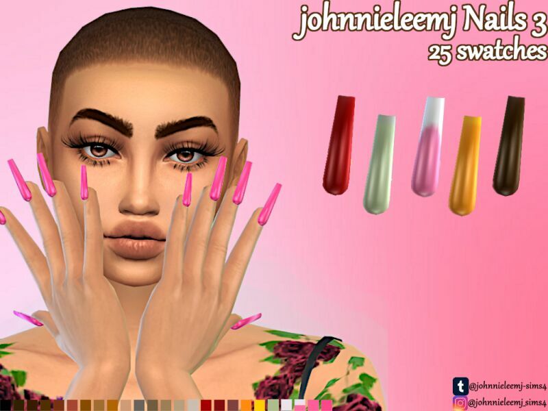 Johnnieleemj Nails 3 By Johnnieleemj Sims 4 CC