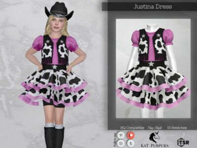 Justina Dress By Katpurpura Sims 4 CC