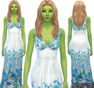 Justsims2 Jessica Biel Dress Conversion By Atomic-Sims Sims 4 CC