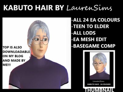 Kabuto Hair By Laurensims Sims 4 CC