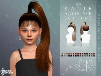 Katie Hairstyle [Child] By Darknightt Sims 4 CC