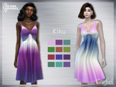 “Kiku” Gradient Dress By Garfiel Sims 4 CC