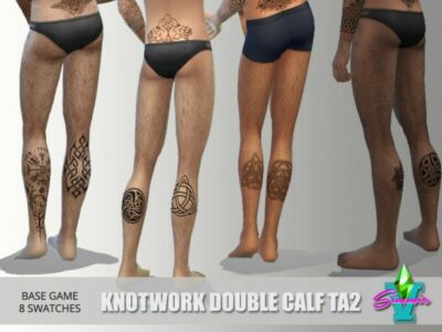 Knotwork Double Calf Tattoo By Simmiev Sims 4 CC