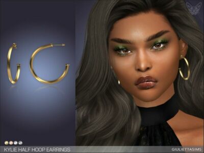 Kylie Half Hoop Earrings By Feyona Sims 4 CC