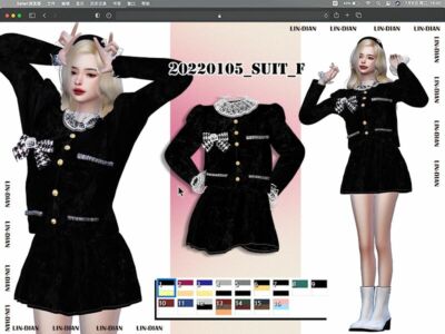 Lace Tweed Suit Sims 4 CC