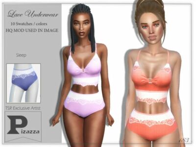 Lace Underwear By Pizazz Sims 4 CC