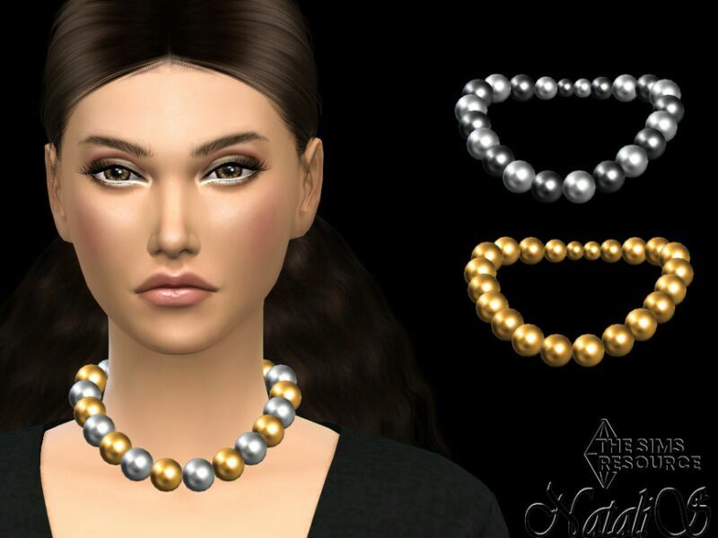 Large Metal Balls Necklace By Natalis Sims 4 CC