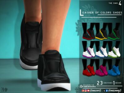 Leather Of Colors Shoes By Mazero5 Sims 4 CC