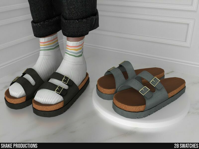 Leather Sandals (Female) – S012407 V2 (FOR Socks) Sims 4 CC