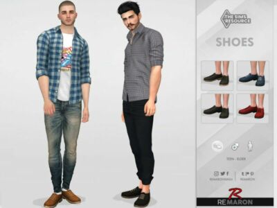 Leather Shoes For Male SIM 02 By Remaron Sims 4 CC