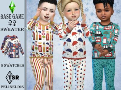 Little London Pajamas TOP By Pelineldis Sims 4 CC