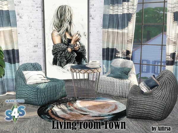 Livingroom Town By Aifirsa Sims 4 CC