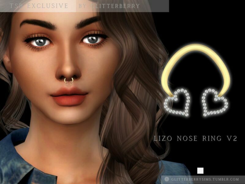 Lizo Heart Nose Ring V2 By Glitterberryfly Sims 4 CC