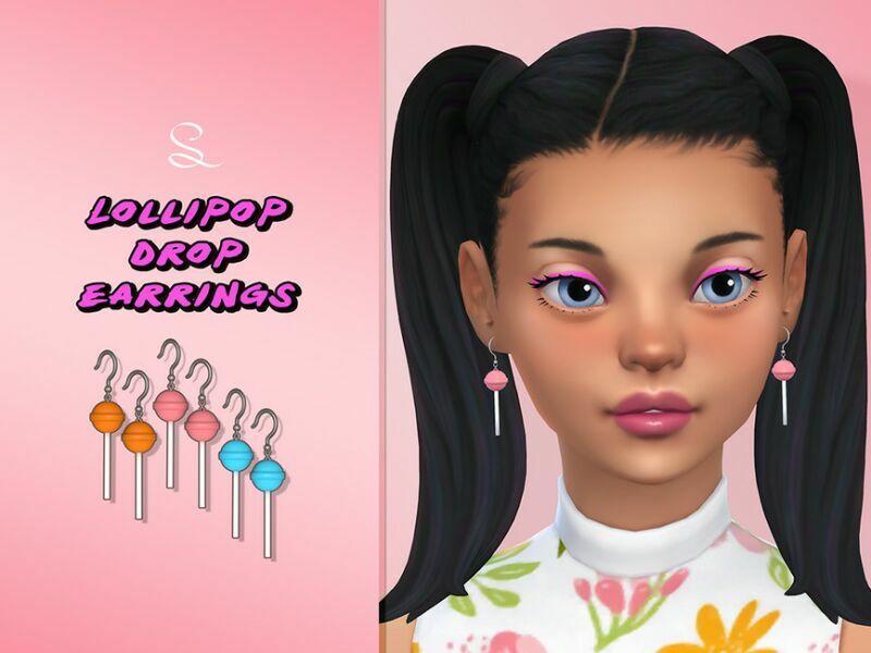 Lollipop Drop Earrings For Adults By Simlasya Sims 4 CC