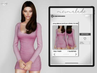 Long Sleeve Mini Dress MC458 By Mermaladesimtr Sims 4 CC