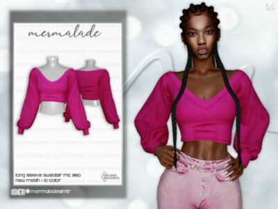 Long Sleeve Sweater MC350 By Mermaladesimtr Sims 4 CC