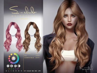 Long Wavy Female Hairstyle(Krystal) By S-Club Sims 4 CC