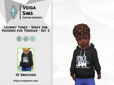 Looney Tunes Space JAM Hoodies For Toddler – SET 3 Sims 4 CC