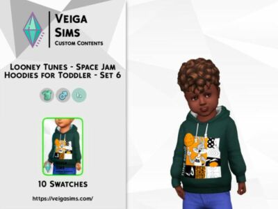 Looney Tunes Space JAM Hoodies For Toddler – SET 6 Sims 4 CC