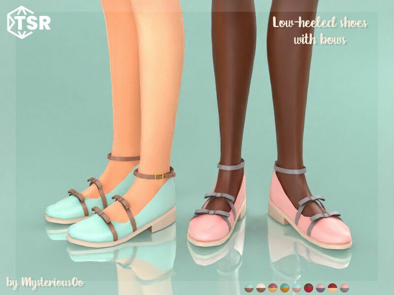 LOW Heeled Shoes With Bows By Mysteriousoo Sims 4 CC