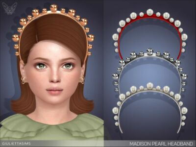 Madison Pearl Headband For Kids By Feyona Sims 4 CC