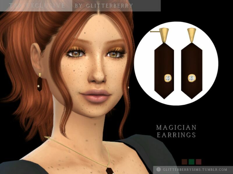 Magician Earrings By Glitterberryfly Sims 4 CC