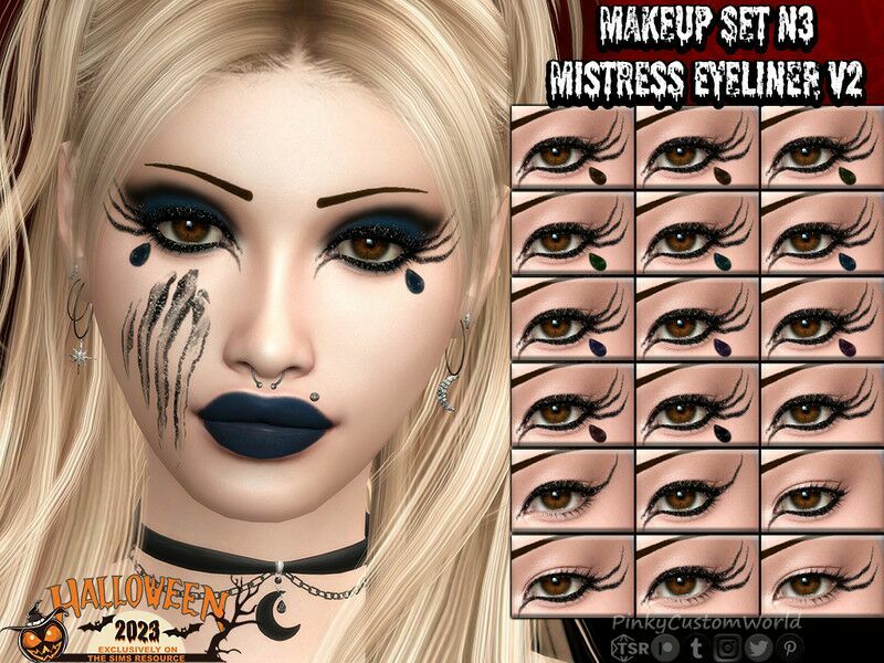 Makeup SET N3 – Mistress Eyeliner V2 Sims 4 CC