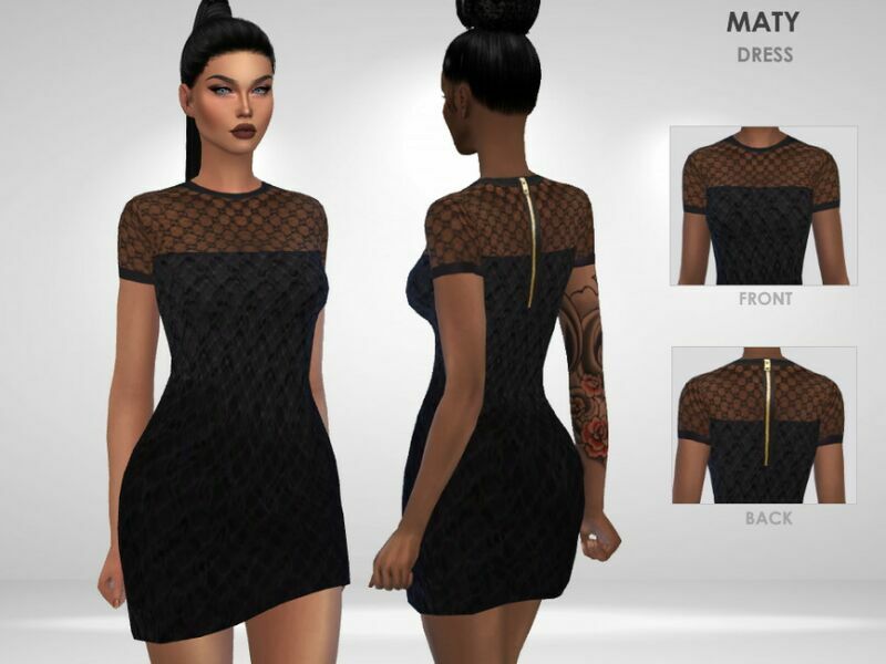 Maty Dress By Puresim Sims 4 CC