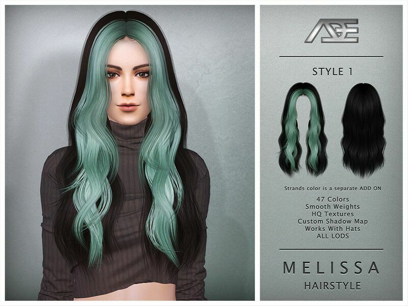 Melissa Style 1 (Hairstyle) Sims 4 CC