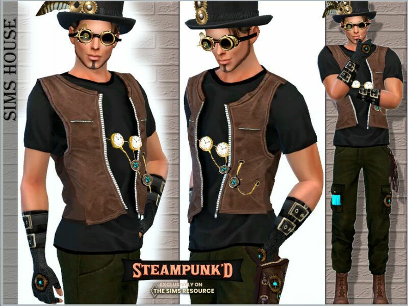 sims 4 cc mens steampunk suit top 2