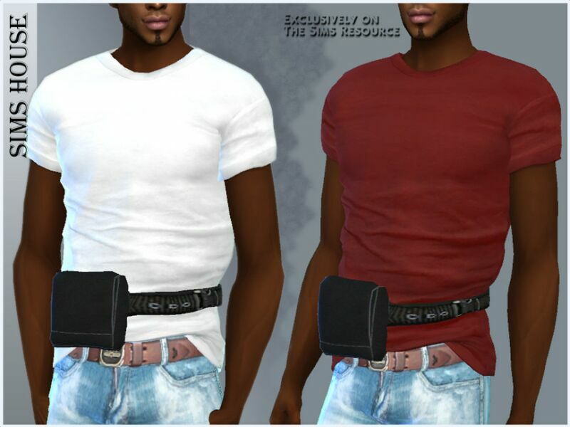 Men’S T-Shirt With Belt BAG Sims 4 CC