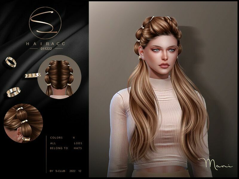 Metal Hairacc For Female By S-Club Sims 4 CC