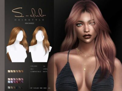 Mi-Long Hairstyle (Cecile 040722) By S-Club Sims 4 CC