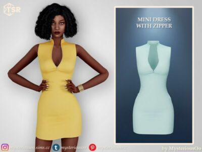 Mini Dress With Zipper By Mysteriousoo Sims 4 CC