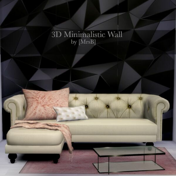 Minimalistic Black Wall | 3D By Mrsbarbiex3 Sims 4 CC