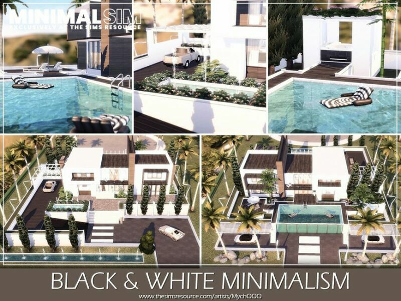 sims 4 cc minimalsim black white minimalism by mychqqq 2