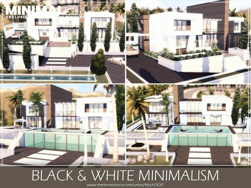 sims 4 cc minimalsim black white minimalism by mychqqq 3