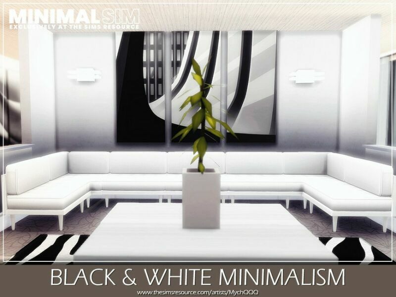 sims 4 cc minimalsim black white minimalism by mychqqq 4