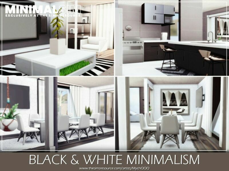 sims 4 cc minimalsim black white minimalism by mychqqq 5